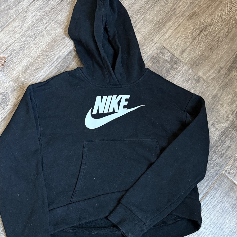 Nike Black Hoodie with White Swoosh